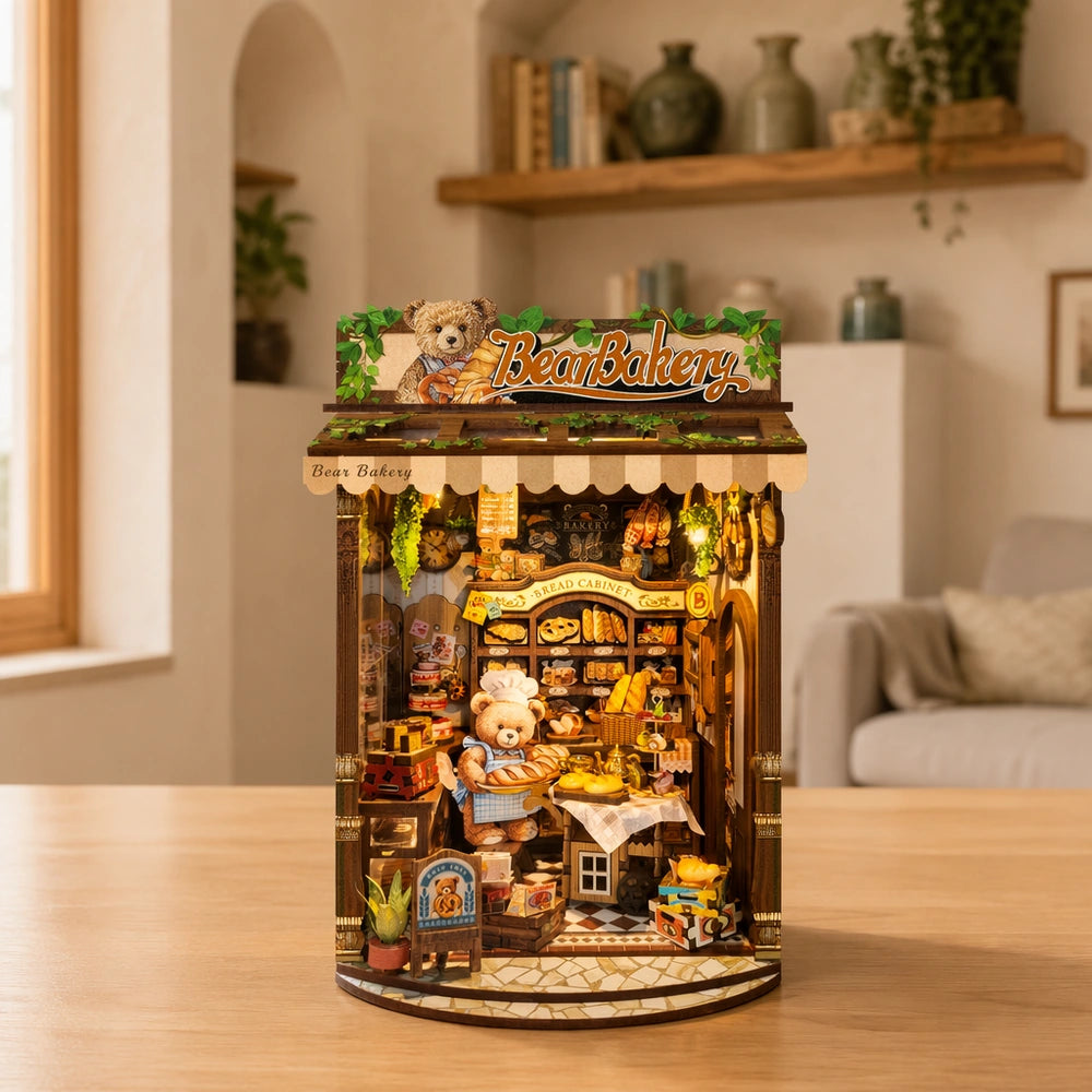 Bear Bakery - Book Nook en miniatura