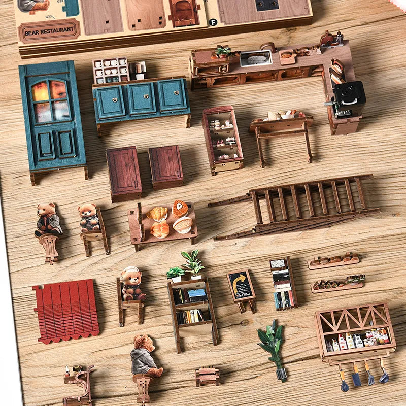 Bear Restaurant - Book Nook en miniatura