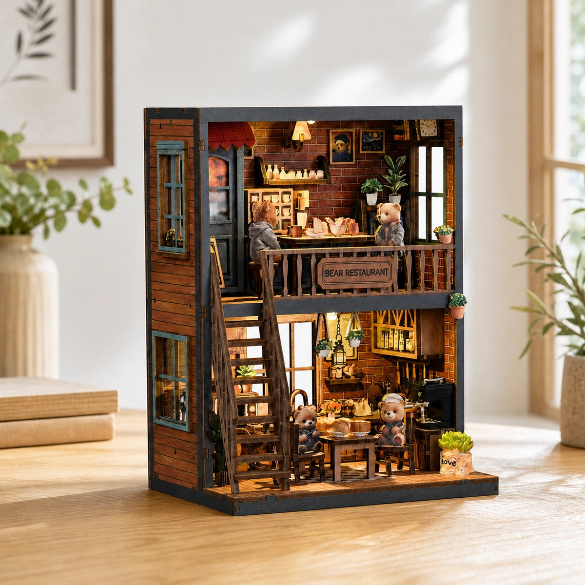 Bear Restaurant - Book Nook en miniatura