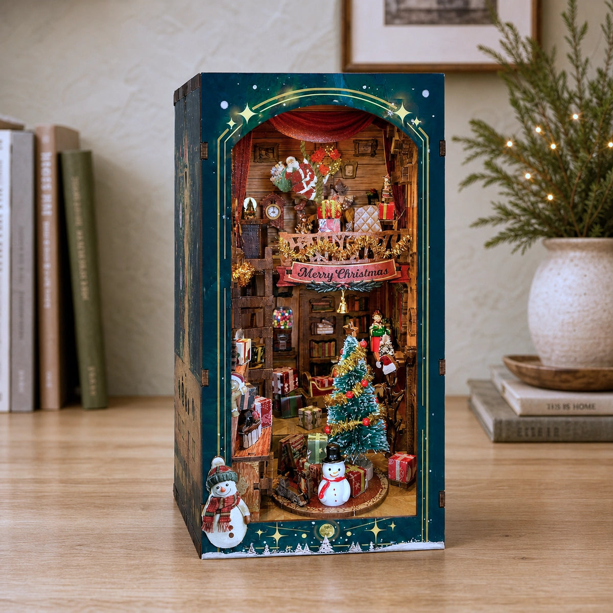 Christmas Jingle Cabin - DIY Book Nook