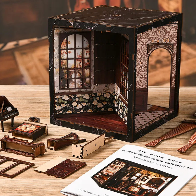 European Melody Box - Book Nook en miniatura