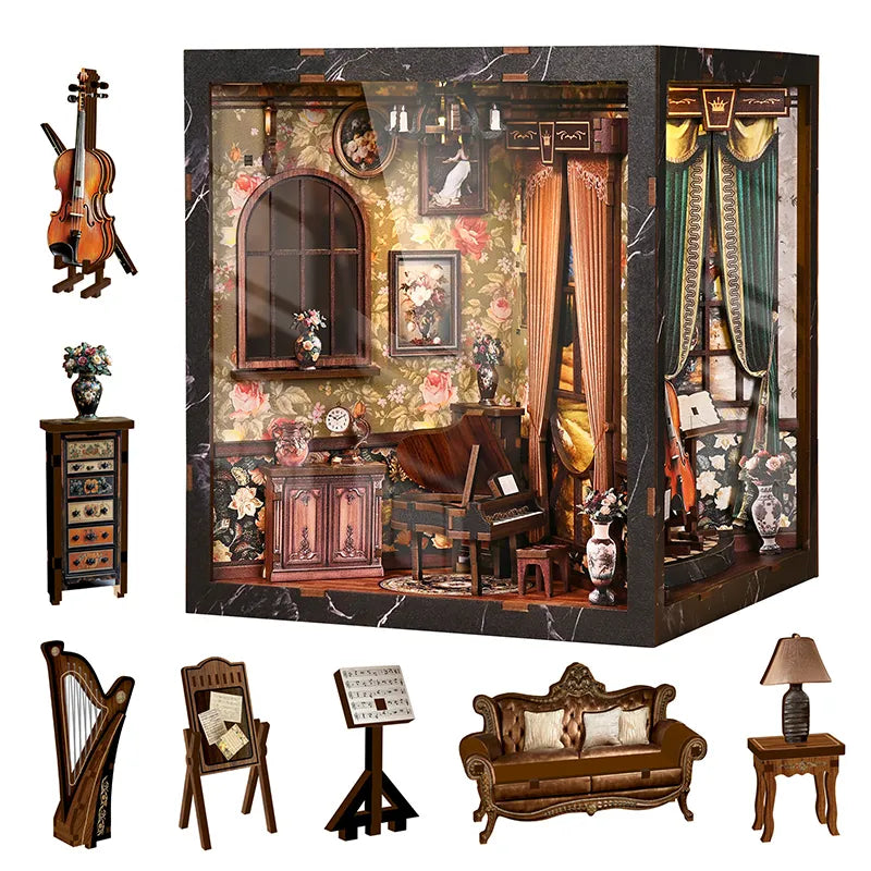 European Melody Box - Book Nook en miniatura
