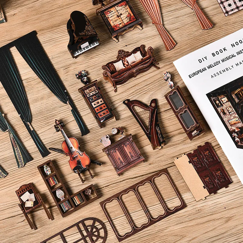 European Melody Box - Book Nook en miniatura