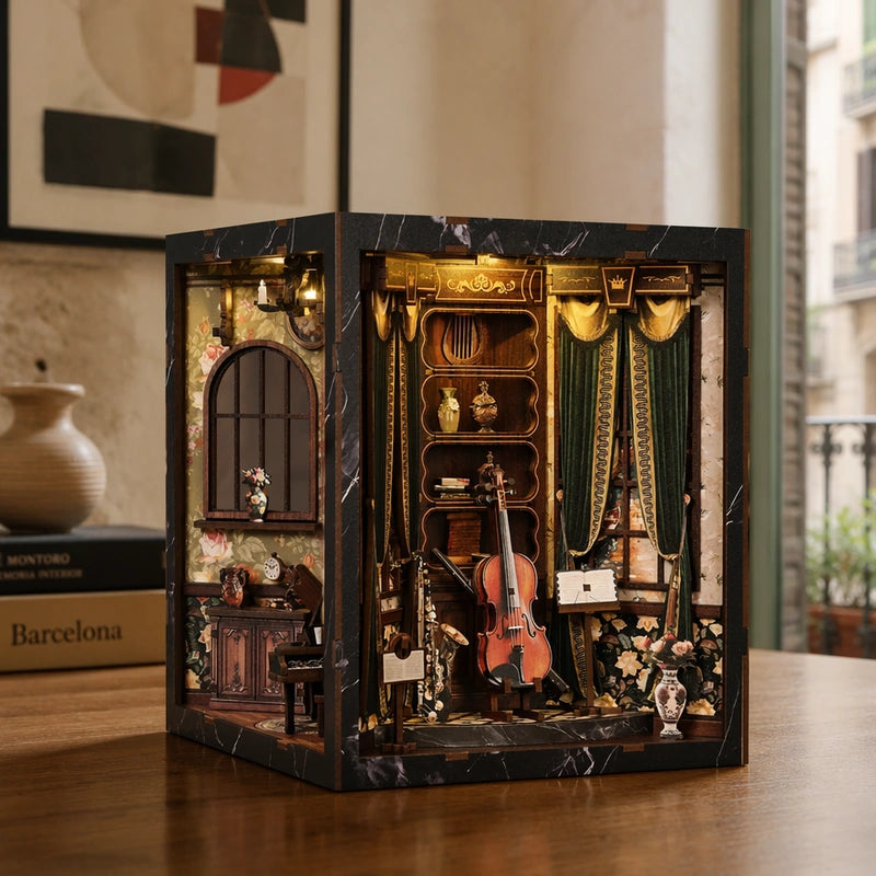 European Melody Box - Book Nook en miniatura
