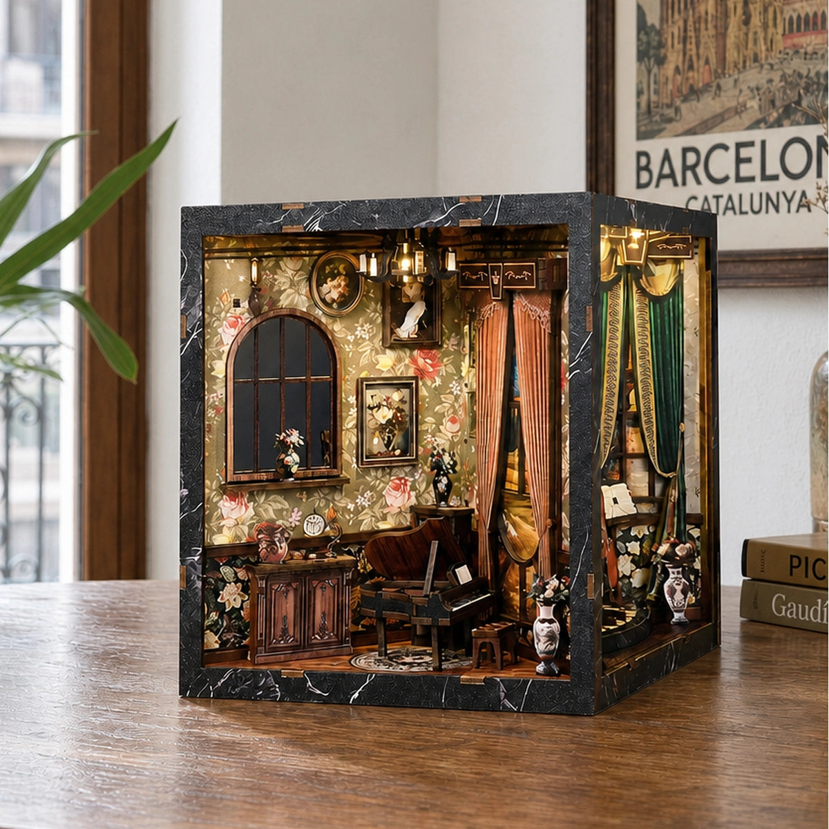 European Melody Box - Book Nook en miniatura