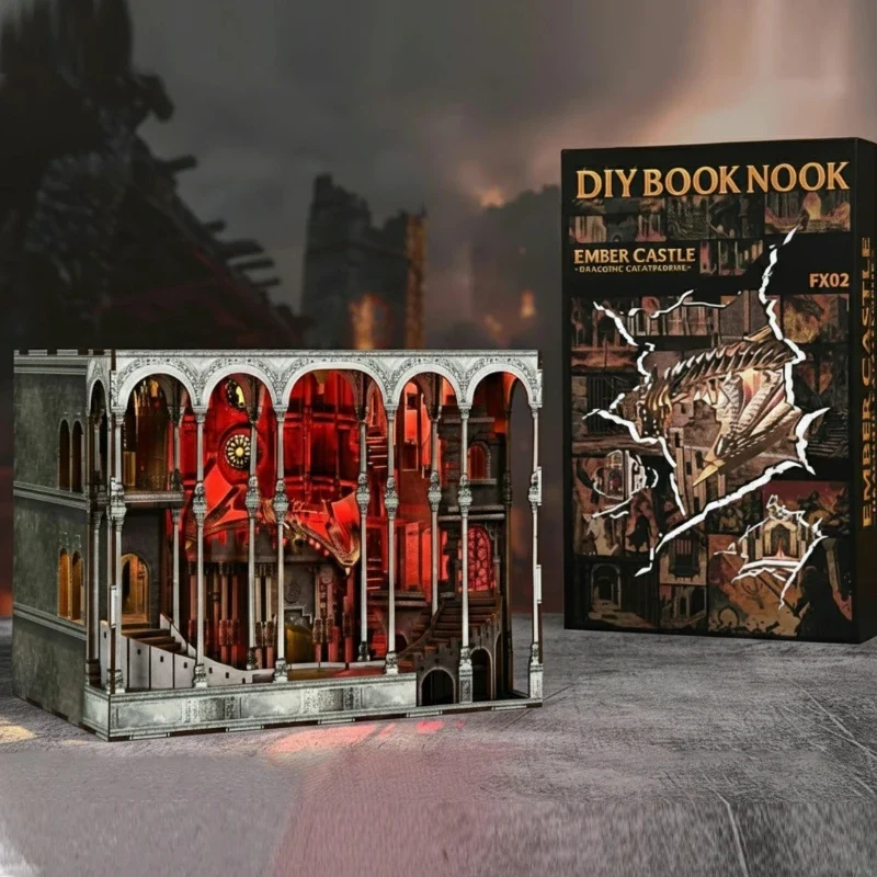 Ember Castle - Book Nook en miniatura