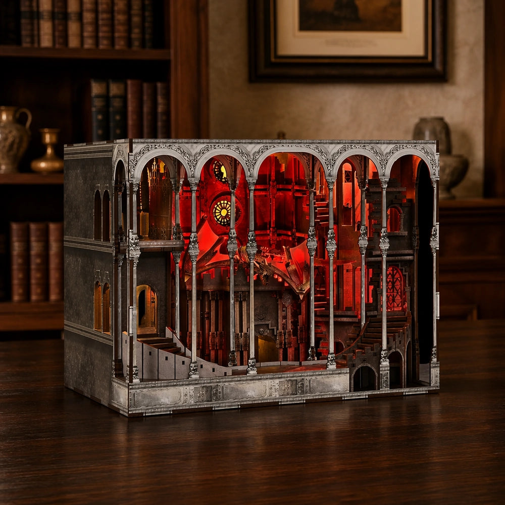 Ember Castle - Book Nook en miniatura