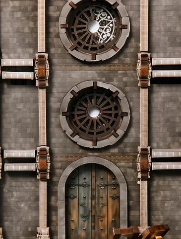 Fachada de torre fortificada