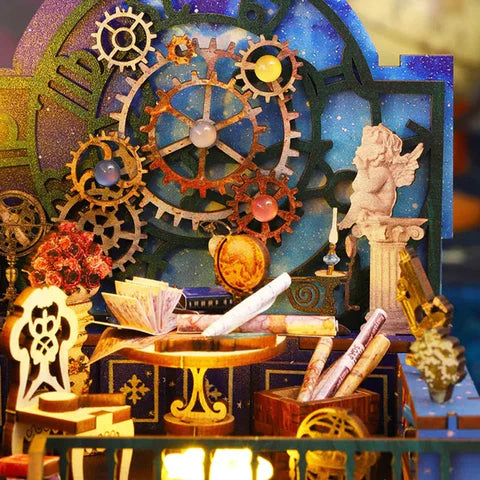 Mesa de astronomía y engranajes