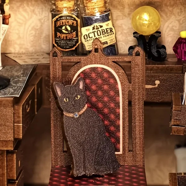 Gato negro entre ingredientes