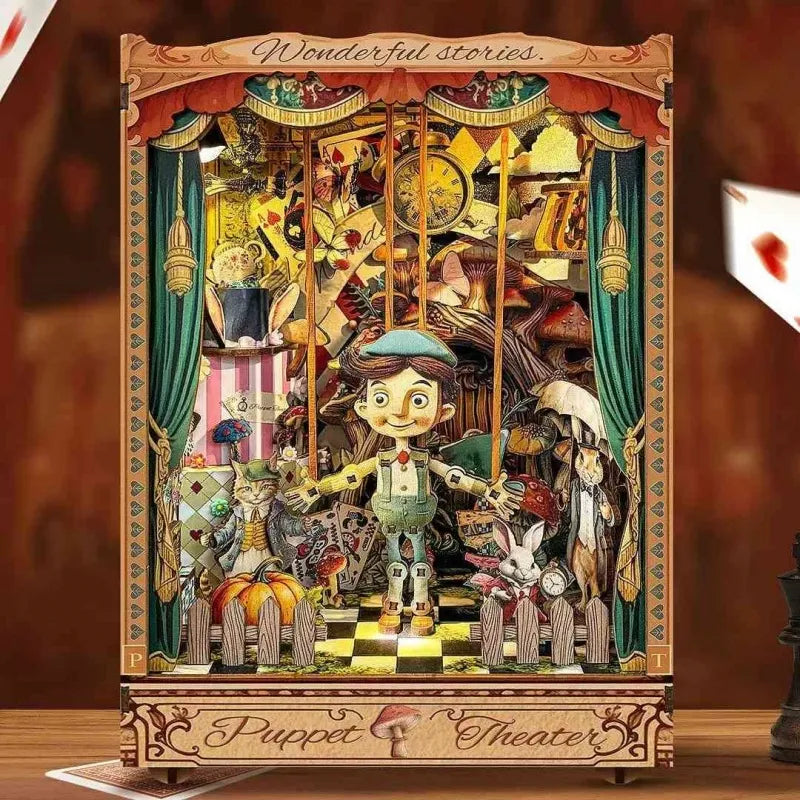 Puppet’s Adventure - Book Nook en miniatura