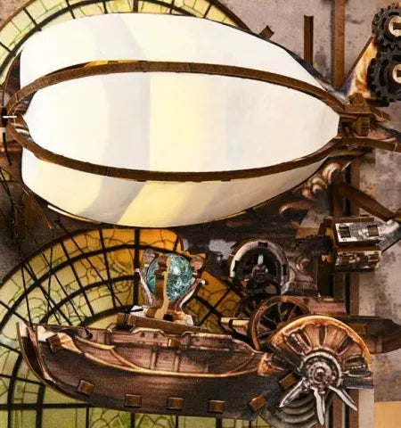 Dirigible sobre el taller