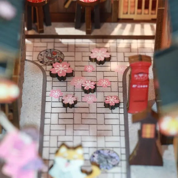Tienda japonesa iluminada