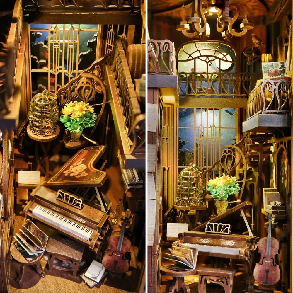Pianist with Nightingale - Kit Book Nook