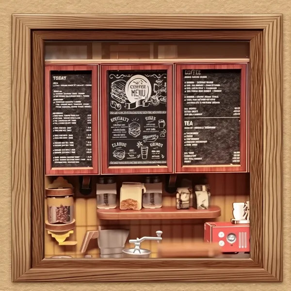 Cafetera y caja registradora