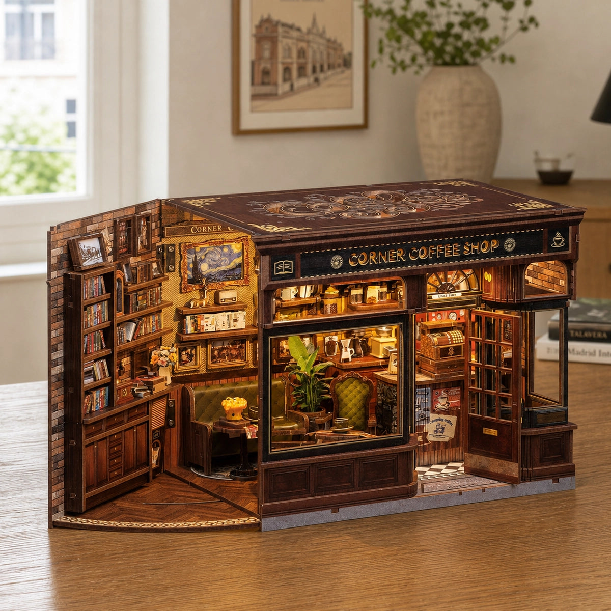 Corner Coffee Shop - Casa en miniatura DIY
