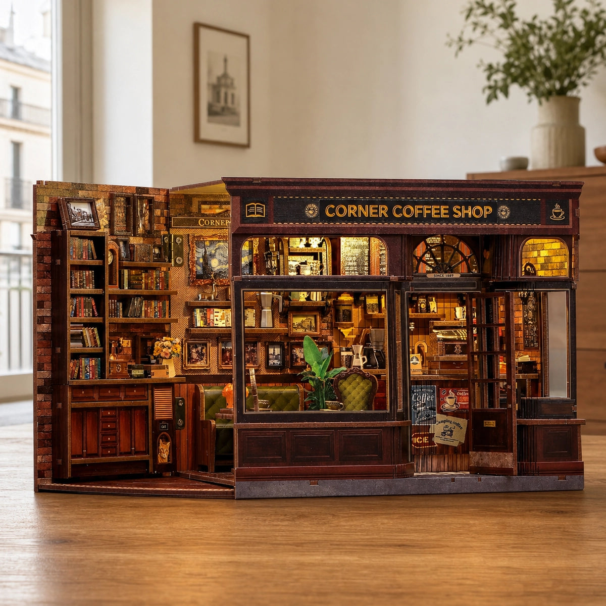Corner Coffee Shop - Casa en miniatura DIY