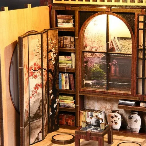 Salón de té con biombo