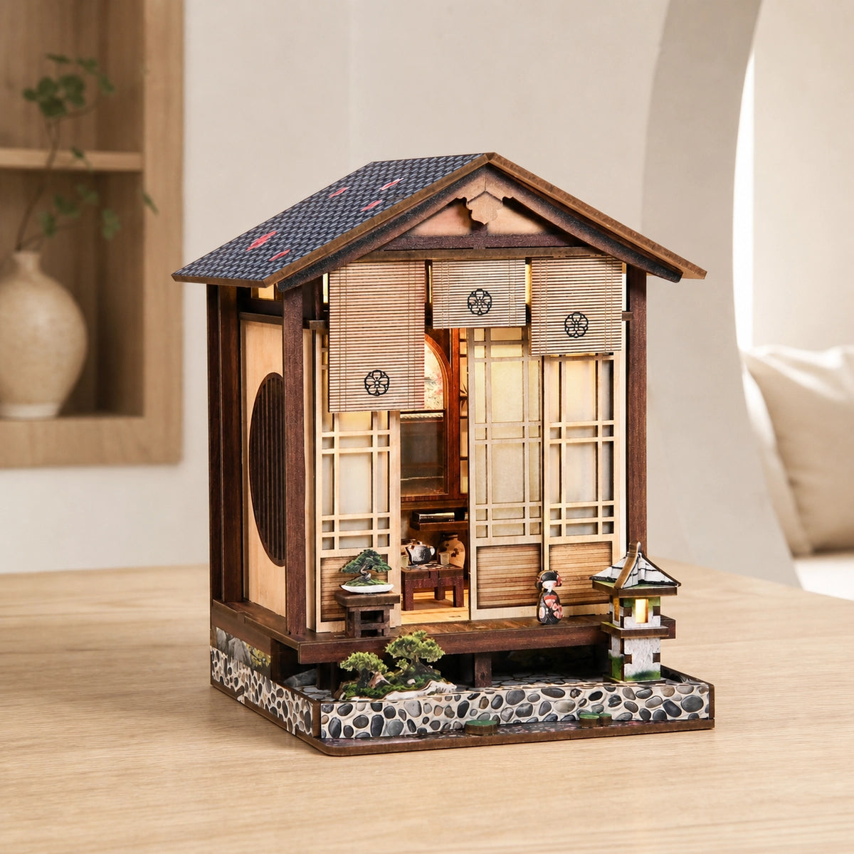 Moss-Lantern Harmony Garden - Casa en miniatura