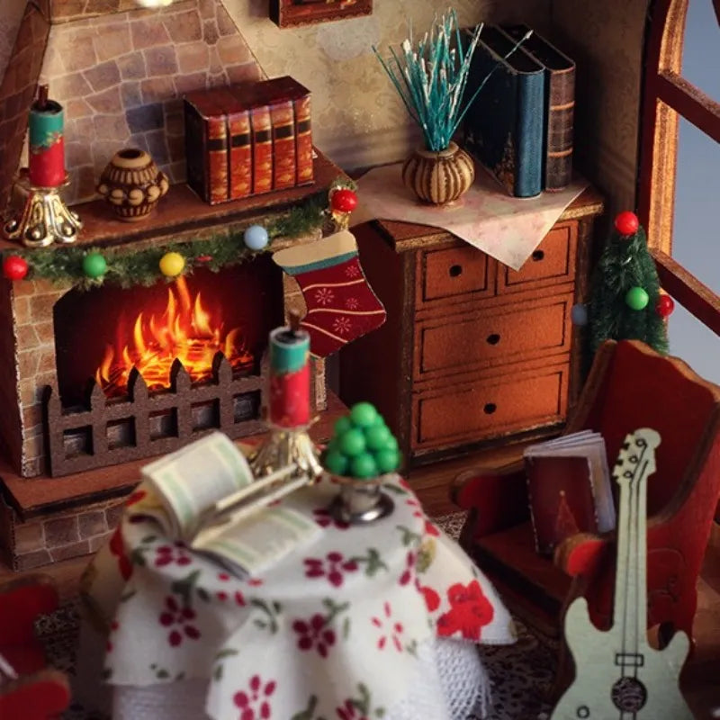 Warm Christmas Lodge - House miniature DIY