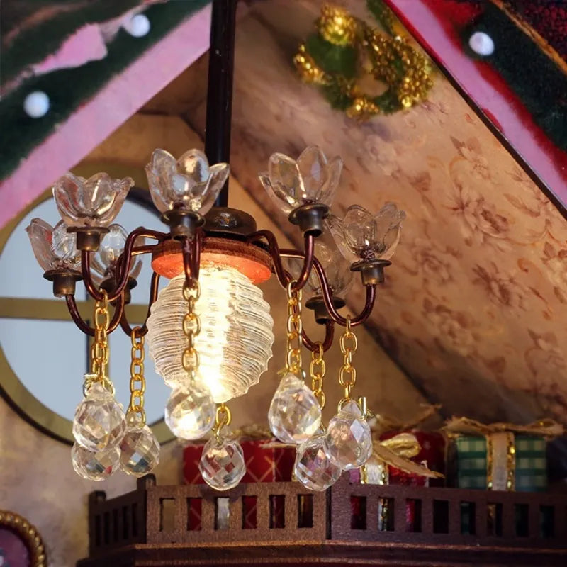 Warm Christmas Lodge - House miniature DIY
