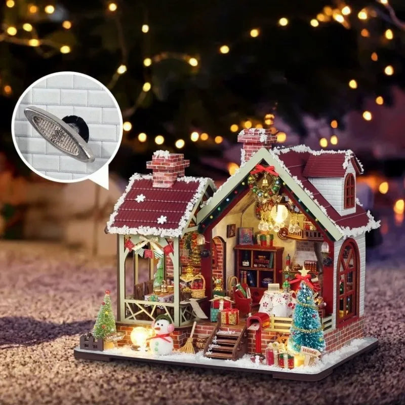 Warm Christmas Lodge - House miniature DIY