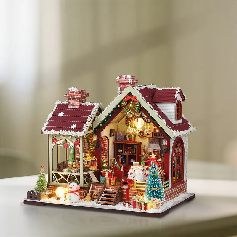 Warm Christmas Lodge - House miniature DIY