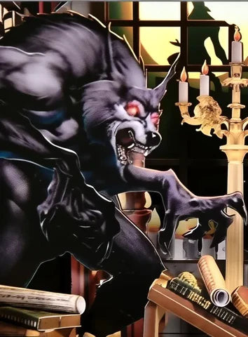 Hombre lobo entre libros
