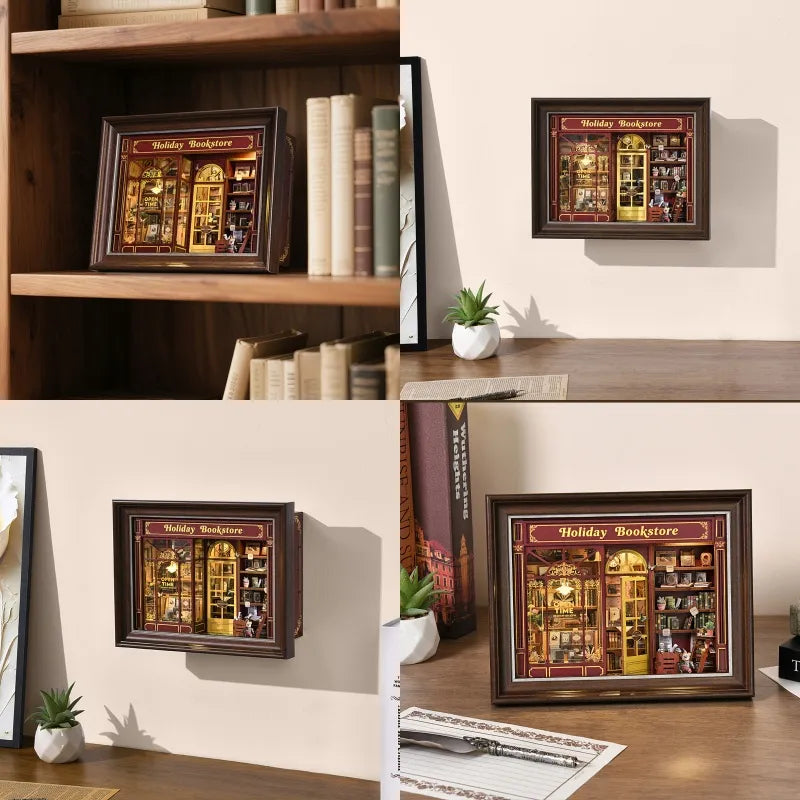 Street Corner Holiday Bookstore - Escena 3D decorativa