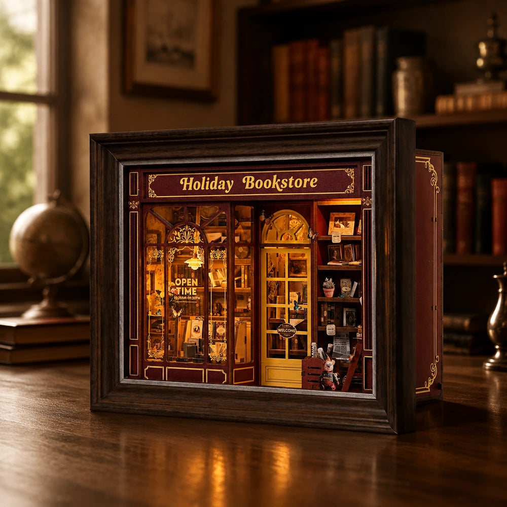 Street Corner Holiday Bookstore - Escena 3D decorativa