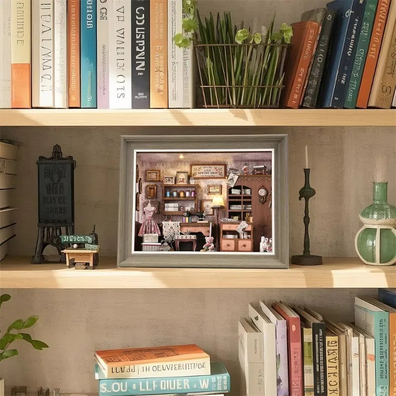 Habitación de costura de Lily | Diorama enmarcado - Marco 3D
