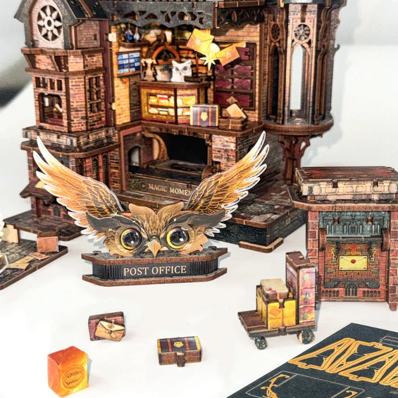 Oficina postal del búho | Casa en miniatura DIY de madera